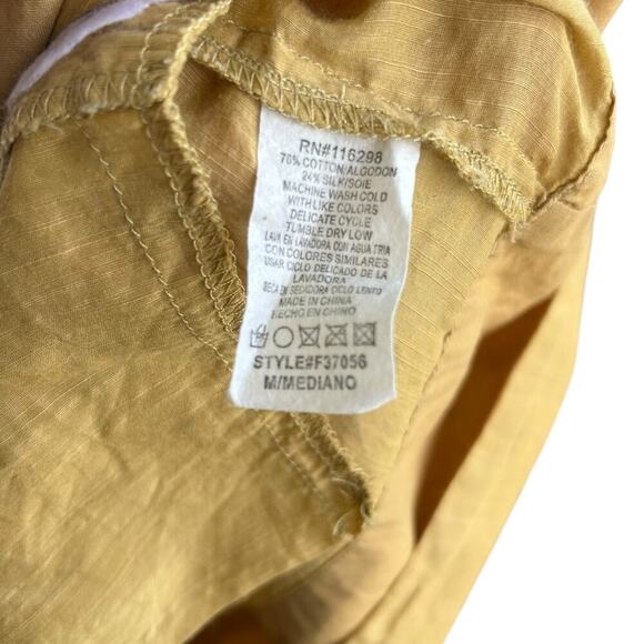 Vintage 72K Yellow Shift Shirt Dress Mini Short Sleeve Silk Cotton Blend Medium - Picture 7 of 7